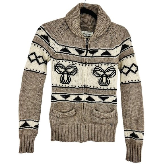 Aritzia Sweaters - TNA ARITZIA Grey Sea To Sky Lambswool Zip Up Sweater Cardigan Women Size XS